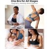 imageMomcozy Nursing Bras for Breastfeeding FB011 LowImpact Nursing Sports Bra Support Maternity Pregnancy Padded Wireless BraBlack