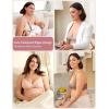 imageMomcozy Nursing Bras for Breastfeeding Seamless Pregnancy Maternity Bra Wireless Classic Jelly Strip Support Nursing Bra2 Packblack cream