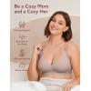 imageMomcozy Nursing Bras for Breastfeeding Seamless Pregnancy Maternity Bra Wireless Classic Jelly Strip Support Nursing BraBrown