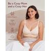 imageMomcozy Nursing Bras for Breastfeeding Seamless Pregnancy Maternity Bra Wireless Classic Jelly Strip Support Nursing BraCream
