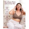 imageMomcozy Nursing Bras for Breastfeeding Seamless Pregnancy Maternity Bra Wireless Classic Jelly Strip Support Nursing BraDark Brown