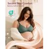 imageMomcozy Nursing Bras for Breastfeeding Seamless Pregnancy Maternity Bra Wireless Classic Jelly Strip Support Nursing BraPine Green