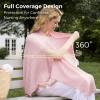 imageMomcozy Nursing Cover for Breastfeeding Soft Privacy Poncho MultiUse Nursing Shawl Portable Breast Feeding Covers for Women Includes Laundry Bag BrownPink Lite