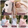 imageMomcozy Nursing Cover for Breastfeeding Soft Privacy Poncho MultiUse Nursing Shawl Portable Breast Feeding Covers for Women Includes Laundry Bag BrownWhite Lite