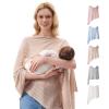 imageMomcozy Nursing Cover for Breastfeeding Soft Privacy Poncho MultiUse Nursing Shawl Portable Breast Feeding Covers for Women Includes Laundry Bag BrownShallow Brown Lite