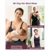imageMomcozy Nursing Tank Tops for Breastfeeding Seamless Nursing Cami with Builtin Bra Adjustable Straps Scalloped DesignBlack