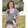 imageMomcozy Portable Baby Carrier  Compact ampamp Lightweight Adjustable for Travel Fold ampamp Go Convenient Storage Hip Pouch Wide Shoulder Straps Soft SkinFriendly Fabric for Babies 1235 lbs Grey