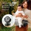 imageMomcozy Portable Fan with Clip  4Speed MiniFan for Carrier  Personal Fans Ultra Lighter 026lb  Gaps 45mm  Handheld Cooling  Rechargeable Rotate for Diaper BackpackStrollerCarrierChairBlack