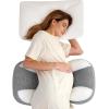 imageMomcozy Portable Pregnancy Pillow  W Shaped Maternity Support for Side Sleepers Adjustable Travel Wedge Pillow for Back Belly and Hip Relief Ideal for Pregnant Women Deep GreyGrey