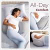 imageMomcozy Portable Pregnancy Pillow  W Shaped Maternity Support for Side Sleepers Adjustable Travel Wedge Pillow for Back Belly and Hip Relief Ideal for Pregnant Women Deep GreyGreymemory Foam