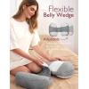 imageMomcozy Portable Pregnancy Pillow  W Shaped Maternity Support for Side Sleepers Adjustable Travel Wedge Pillow for Back Belly and Hip Relief Ideal for Pregnant Women Deep GreyGrey
