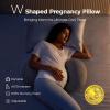 imageMomcozy Portable Pregnancy Pillow  W Shaped Maternity Support for Side Sleepers Adjustable Travel Wedge Pillow for Back Belly and Hip Relief Ideal for Pregnant Women Deep GreyGreymemory Foam