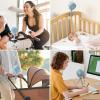 imageMomcozy Portable Stroller Fan 8000mAh 27H Ultralong Battery Life Detachable 4 Speed 360Rotate LED Night Light with 2 Modes USB Rechargeable Handheld Cooling Fan for Travel Car Seat BedroomBlue