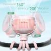 imageMomcozy Portable Stroller Fan 8000mAh 27H Ultralong Battery Life Detachable 4 Speed 360Rotate LED Night Light with 2 Modes USB Rechargeable Handheld Cooling Fan for Travel Car Seat BedroomPink