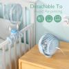 imageMomcozy Portable Stroller Fan 8000mAh 27H Ultralong Battery Life Detachable 4 Speed 360Rotate LED Night Light with 2 Modes USB Rechargeable Handheld Cooling Fan for Travel Car Seat BedroomBlue