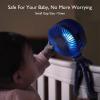 imageMomcozy Portable Stroller Fan 8000mAh 27H Ultralong Battery Life Detachable 4 Speed 360Rotate LED Night Light with 2 Modes USB Rechargeable Handheld Cooling Fan for Travel Car Seat BedroomPurple