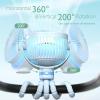 imageMomcozy Portable Stroller Fan 8000mAh 27H Ultralong Battery Life Detachable 4 Speed 360Rotate LED Night Light with 2 Modes USB Rechargeable Handheld Cooling Fan for Travel Car Seat BedroomBlue