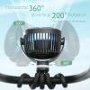 imageMomcozy Portable Stroller Fan 8000mAh 27H Ultralong Battery Life Detachable 4 Speed 360Rotate LED Night Light with 2 Modes USB Rechargeable Handheld Cooling Fan for Travel Car Seat BedroomBlack