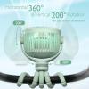 imageMomcozy Portable Stroller Fan 8000mAh 27H Ultralong Battery Life Detachable 4 Speed 360Rotate LED Night Light with 2 Modes USB Rechargeable Handheld Cooling Fan for Travel Car Seat BedroomGreen