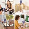 imageMomcozy Portable Stroller Fan 8000mAh 27H Ultralong Battery Life Detachable 4 Speed 360Rotate LED Night Light with 2 Modes USB Rechargeable Handheld Cooling Fan for Travel Car Seat BedroomPurple