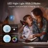imageMomcozy Portable Stroller Fan 8000mAh 27H Ultralong Battery Life Detachable 4 Speed 360Rotate LED Night Light with 2 Modes USB Rechargeable Handheld Cooling Fan for Travel Car Seat BedroomBlue