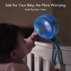 imageMomcozy Portable Stroller Fan 8000mAh 27H Ultralong Battery Life Detachable 4 Speed 360Rotate LED Night Light with 2 Modes USB Rechargeable Handheld Cooling Fan for Travel Car Seat BedroomBlue