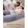 imageMomcozy Pregnancy Pillow Cover for Dreamlign U Pro Maternity Pillow for Sleeping Adjustable Leg Pillow Support for Back Hip Belly for Pregnant Women 5072 Inch Body Pillow Only Velvet PillowcaseGrey