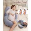 imageMomcozy Pregnancy Pillow Original F Shaped Maternity Pillow for Pregnant Women with Adjustable Wedge Pillow Full Body Support Pregnancy Pillows for Side Sleeping with Velvet Cover GreyVelvet  Grey