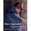imageMomcozy Pregnancy Pillow Original F Shaped Maternity Pillow for Pregnant Women with Adjustable Wedge Pillow Full Body Support Pregnancy Pillows for Side Sleeping with Velvet Cover GreyAir Layer  Grey