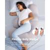 imageMomcozy Pregnancy Pillow Original F Shaped Maternity Pillow for Pregnant Women with Adjustable Wedge Pillow Full Body Support Pregnancy Pillows for Side Sleeping with Velvet Cover GreyCooling Grey