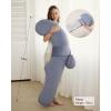 imageMomcozy Pregnancy Pillow Original F Shaped Maternity Pillow for Pregnant Women with Adjustable Wedge Pillow Full Body Support Pregnancy Pillows for Side Sleeping with Velvet Cover GreyVelvet  Grey