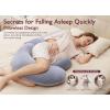 imageMomcozy Pregnancy Pillow Original F Shaped Maternity Pillow for Pregnant Women with Adjustable Wedge Pillow Full Body Support Pregnancy Pillows for Side Sleeping with Velvet Cover GreyVelvet  Grey