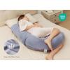 imageMomcozy Pregnancy Pillow Original F Shaped Maternity Pillow for Pregnant Women with Adjustable Wedge Pillow Full Body Support Pregnancy Pillows for Side Sleeping with Velvet Cover GreyVelvet  Grey