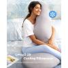 imageMomcozy Pregnancy Pillow Original F Shaped Maternity Pillow for Pregnant Women with Adjustable Wedge Pillow Full Body Support Pregnancy Pillows for Side Sleeping with Velvet Cover GreyCooling Grey