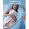 imageMomcozy Pregnancy Pillow for Sleeping Dreamlign U Pro Maternity Pillow with Adjustable Leg Pillow Removable Cover  Support for Back Hip Belly Legs for Pregnant Women 5072 Inch Full Body PillowBlue Cooling Fabric