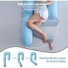 imageMomcozy Pregnancy Pillow for Sleeping Dreamlign U Pro Maternity Pillow with Adjustable Leg Pillow Removable Cover  Support for Back Hip Belly Legs for Pregnant Women 5072 Inch Full Body PillowBlue Cooling Fabric