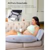 imageMomcozy Pregnancy Pillow with Cooling Cover Detachable GShaped Maternity Pillow with Adjustable Belly Wedge Full Body Support for Expecting Mothers Grey
