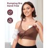 imageMomcozy Pumping Bra Hands Free AllinOne Nursing Bras for Breastfeeding ampamp Pumping Fixed Padding for Enhanced Shape Chocolate
