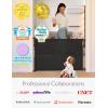 imageMomcozy Retractable Baby Gate 33quot Tall Extends up to 55quot Wide Child Safety Baby Gates for Stairs Doorways Hallways Indoor OutdoorBlack