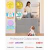 imageMomcozy Retractable Baby Gate 33quot Tall Extends up to 55quot Wide Child Safety Baby Gates for Stairs Doorways Hallways Indoor OutdoorGray