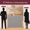 imageMomcozy Retractable Baby Gate 33quot Tall Extends up to 55quot Wide Child Safety Baby Gates for Stairs Doorways Hallways Indoor OutdoorGray