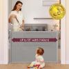 imageMomcozy Retractable Baby Gate 33quot Tall Extends up to 55quot Wide Child Safety Baby Gates for Stairs Doorways Hallways Indoor OutdoorGray