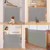 imageMomcozy Retractable Baby Gate 33quot Tall Extends up to 55quot Wide Child Safety Baby Gates for Stairs Doorways Hallways Indoor OutdoorGray