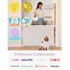 imageMomcozy Retractable Baby Gate 33quot Tall Extends up to 55quot Wide Child Safety Baby Gates for Stairs Doorways Hallways Indoor OutdoorWhite