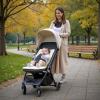 imageMomcozy Reversible Stroller Cushion  Universal Breathable Stroller Liner  Winter Warm Car Seat Liners  Crib Carriage Cushion Pad  Plush for Winter Use Soft Fabric for AllSeason ComfortKhaki