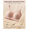imageMomcozy Seamless Bras for Women Pullover Bra Wireless Full Coverage Sleep Bra with Adjustable Straps EB095Oyster Pink