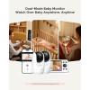 imageMomcozy Smart WiFi Baby Monitor with Camera and Audio 5quot 1080P Screen with Wall Mount Motion ampamp Cry Detection Safe Fence Clear Night Vision 5000mAh Battery 2Way Talk Photo ampamp Video RecordingBM04 with 2 Cameras