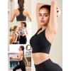 imageMomcozy Sports Bra for Women LowImpact Longline Wireless Racerback Workout Bra Comfortable Full Coverage Sports BraBlack