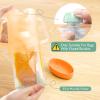 imageMomcozy Squeeze Pouch Holder for Food Pouches and Drink Boxes Baby Pouch Holder Allows Baby to SelfFeed and Avoid Messes Baby Food Pouch Holder Handle is Easy to Grip Comfortable GreenViolet Orange