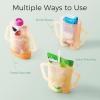 imageMomcozy Squeeze Pouch Holder for Food Pouches and Drink Boxes Baby Pouch Holder Allows Baby to SelfFeed and Avoid Messes Baby Food Pouch Holder Handle is Easy to Grip Comfortable GreenViolet Orange